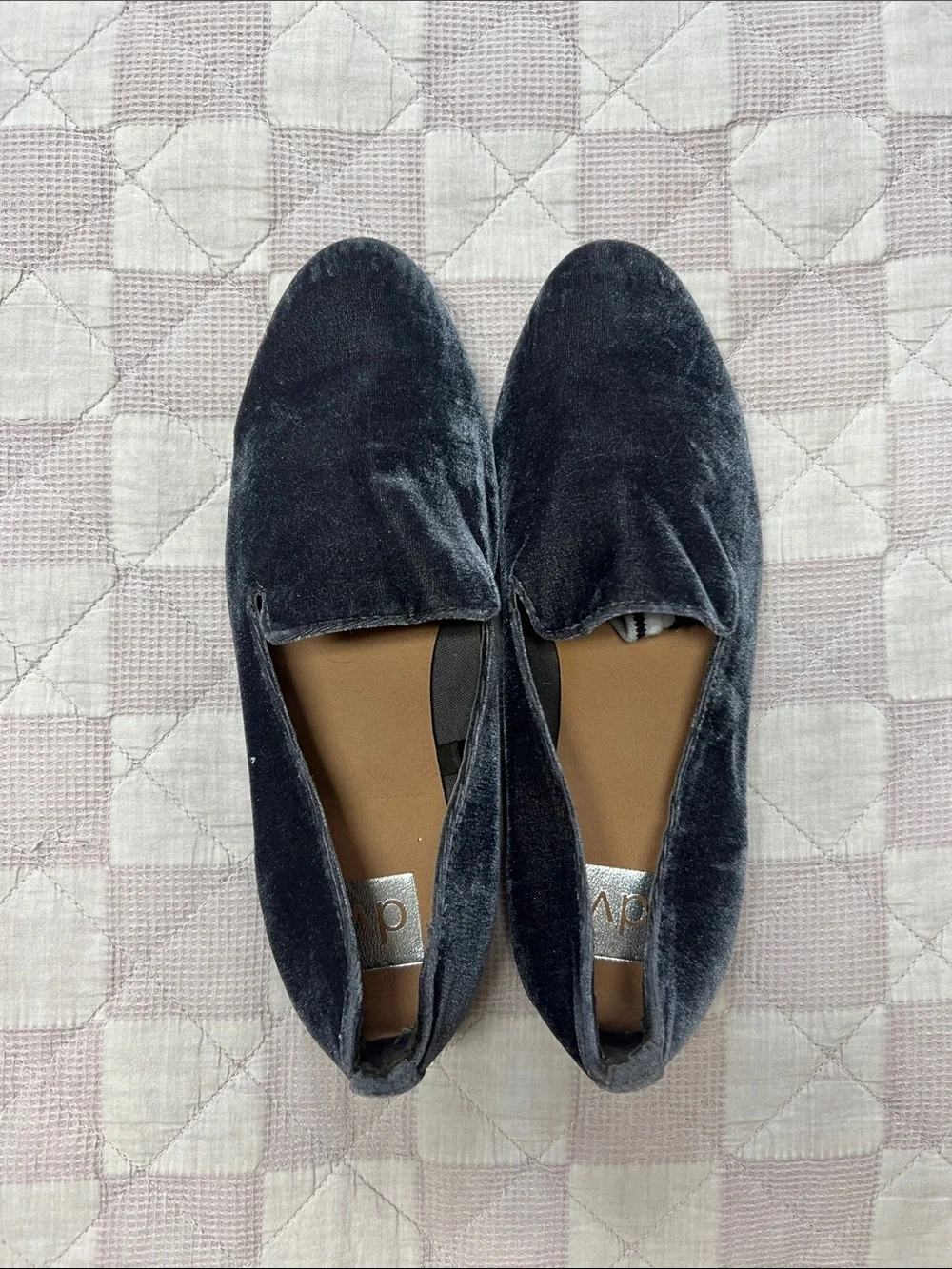 Velvet Slip-On Women's Loafers in Navy